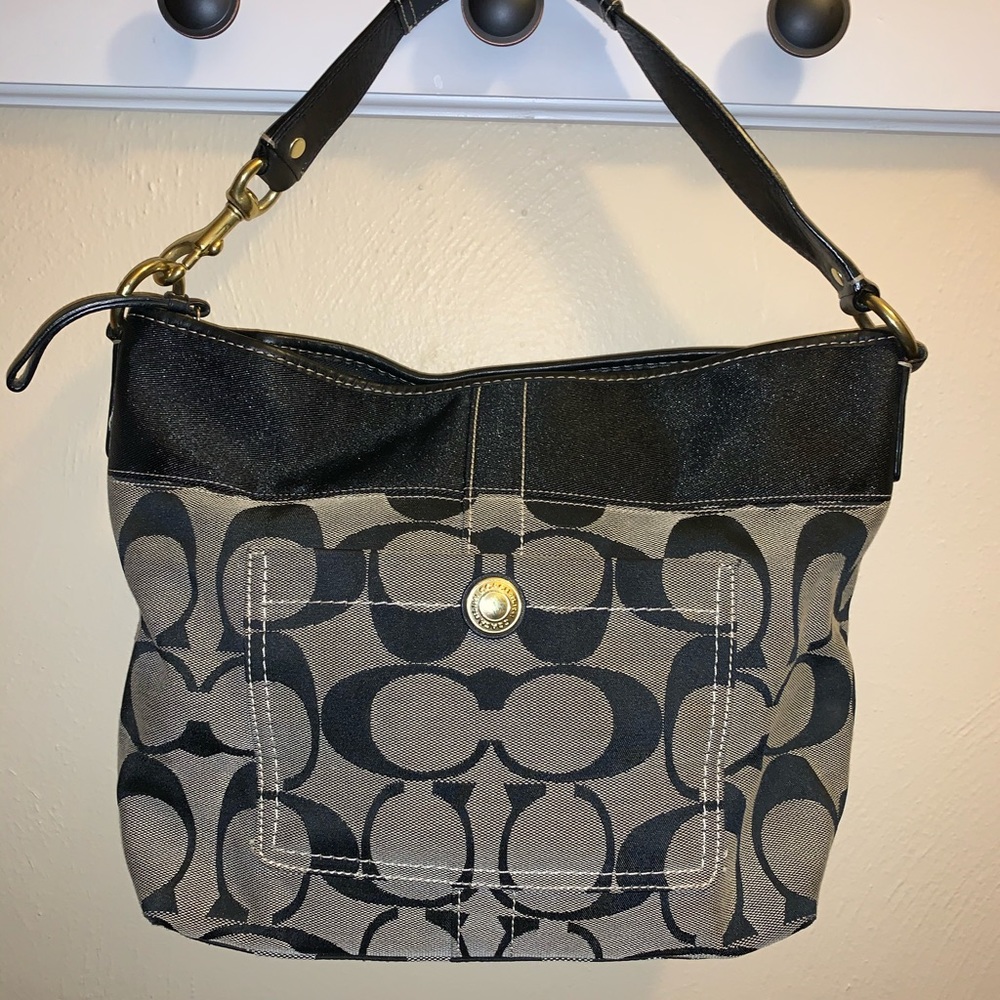 COACH BLACK/GRAY HANDBAG